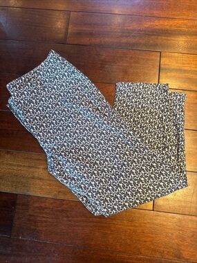 Ann Taylor Signature Crop Dress Pants Womens Size 10 Blue And White Floral